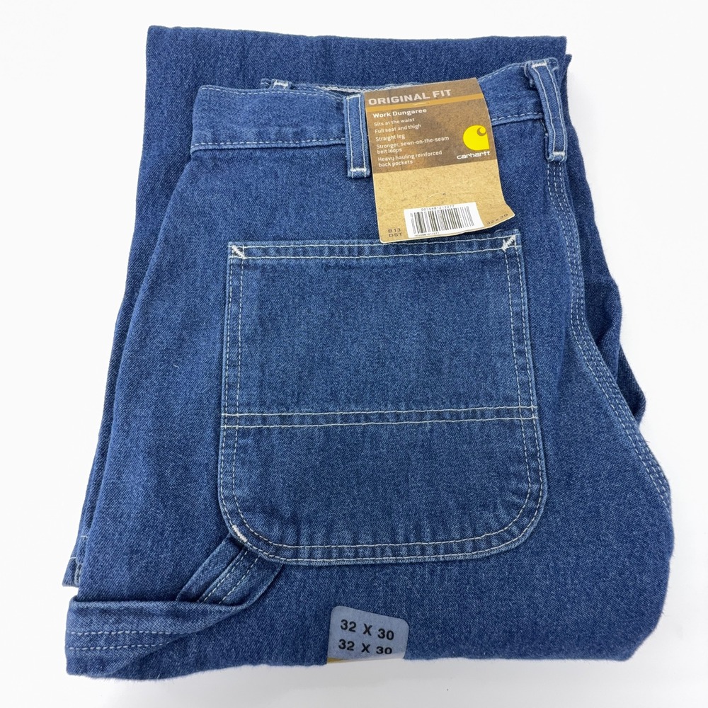 Carhartt Original Fit Work Dungaree Jeans Mens 32x30 B13 DST Darkstone NWT NOS